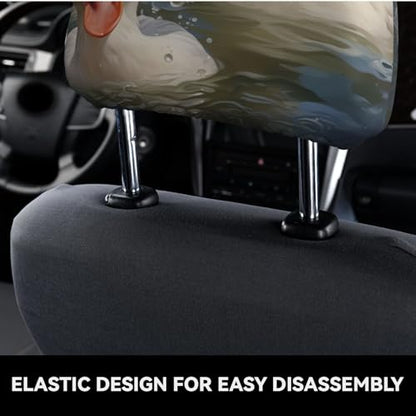 Dujiea 2 Pack Funny Animal Duck Car Headrest Covers, Universal Soft Car Seat Head Rest Protector, Vehicle Accessories Fabric Headrest Cover for Cars Vans Trucks - color: Funny Animal Duck