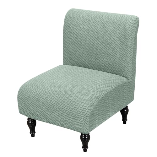 FUANGUI Armless Accent Chair Cover Slipcover, Stretch Spandex Chair Covers for Living Room Removable Washable for Armless Chair Furniture Protector - color: A11, size: 1pcs