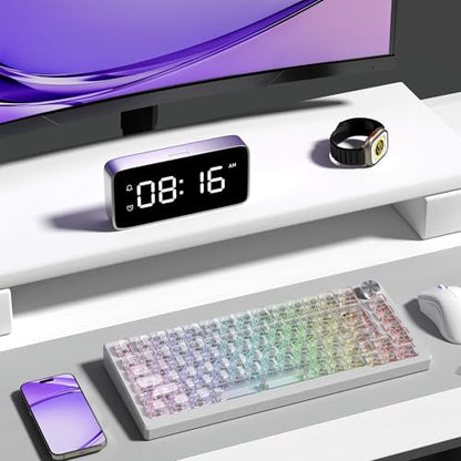 dagaladoo Clear keycaps,Transparent Keyboard keycaps,Jelly Key caps Set,Shine Through keycap，MDA Profile Keyboard caps for Mx Switches Mechanical Keyboard(White,Side Printed) - color: White (Side Printed)