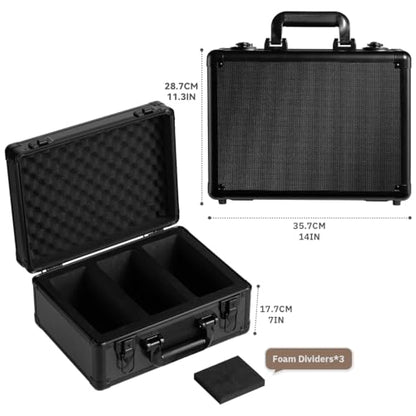 Card Storage Box Waterproof Card Case with Handle Portable Trading Card Case with Sponge Partition Graded Card Storage Case Organizer Fits CSG, BGS, CGC, SGC,PSA (M) - size: M