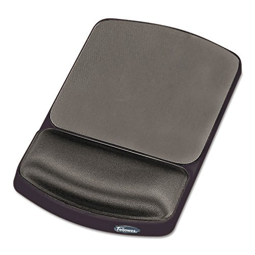 Fellowes Gel Mouse Pad Wrist Support - Graphite (91741) - size: 10.1L x 6.3W inches