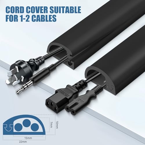 Silicone Wall Wire Hider, Side Open Wire Covers for Cords on Wall, 10FT Self-Adhesive Flexible Cord Hider for Mounted TV, Home Office, Cavity 0.63" W x 0.31" H - color: Black, size: 10 FT