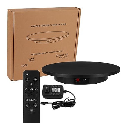 Motorized Rotating Display Stand, Remote Control Rotating Display Stand, 360 Degree Mute 330 Lbs Load Electric Rotating Platform for Photography Products, Live Video Show, Angle Speed, Wired