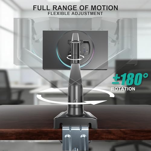 WALI Single Monitor Mount for 13-34 inch Screens, Adjustable Single Monitors Arm, Regular Screen up to 32 inch, 26.4lbs, Computer Monitor Stand for Desk, VESA 75/100mm (GSMP001N), Black - size: 13" to 34"