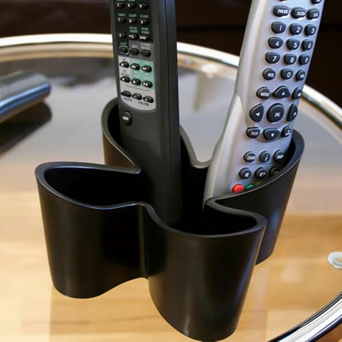 Khakho Flower Shape Remote Control Holder,Desk Organizer Storage Container, Office Supplies Desktop Organizer Rack,Multi-Functional Remote Control Box (Black) - color: Black