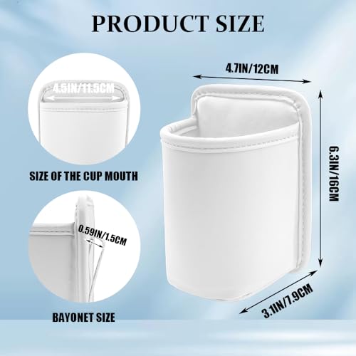 Large Car Door Cup Holder, Clip On Car Cup Holder, Auto Clip on Door Back Seat Extra Drink Holders, Automotive Accessories Water Bottle Organizer Mount Universal for Most Vehicles (White) - color: White