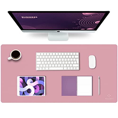 K KNODEL Large Office Leather Desk Mat, Mouse and Keyboard Pad, Computer and Laptop Mat, Desktop Protector and Cover, Writing Pad and Blotter (31.5"x15.7", Purple) - color: Purple, size: 31.5" x 15.7"