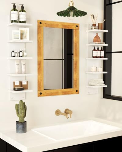 IBUYKE 5-Tier Modern Wall-Mounted Shelf, White Vertical Shelf, Floating Storage, Organizer, Tall Tower Design, Decorative Wall Mount Shelving for Home, Bedroom, Living Room, Office Decor WBC009W-2 - color: White, size: 5 Tier - 2P