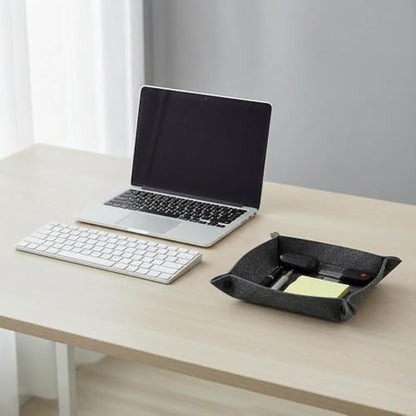 Soft Felt Tray, Foldable Catchall Organizer, 6-Pack Drop Zone Trays for Entryway, Desk, Nightstand & Travel