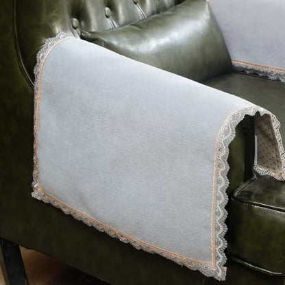 MINJIATEX Couch arm Covers,Non-Slip lace Sofa arm Covers Set of 2 Washable Sofa armrests Cover for Living Room Recliner Chair arm Cover Protectors for Leather armrest (YC-Light Gray) - color: Yc-light Gray