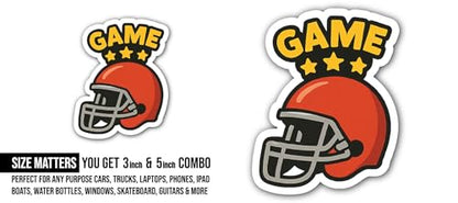 2 (Pieces) 3" and 5" Game Sticker, Waterproof Vinyl Decals for Many Purpose Like Cars, Trucks, Laptops, Phones, Windows and More