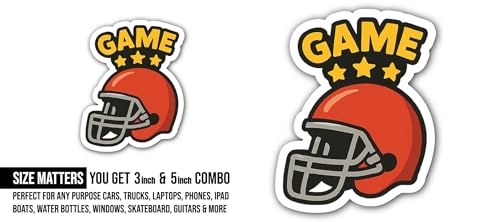 2 (Pieces) 3" and 5" Game Sticker, Waterproof Vinyl Decals for Many Purpose Like Cars, Trucks, Laptops, Phones, Windows and More
