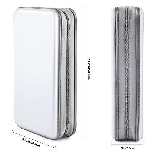 DVD Case, Bivisen CD Case Holder Wallet Binder 96 Capacity CD/DVD Cases Storage Holder Binder Organizer Wallet Book for Car Home Travel (White) - color: White