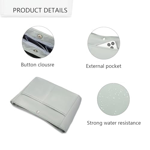 YONEBN waterproof Storage Bag Lightweight Large Capacity nylon Bag Inner Bag Handbag Organizer - color: Nylon/Grey