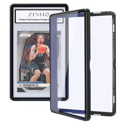ZINHO Graded Card Case Magnetic Aluminum Alloy Slab Protector Display Case Fits 35PT PSA/CGC/CSG Cards, UV Protection (Black) - color: Black, style: PSA Card Case