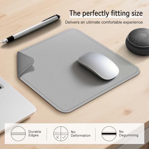 Dual Sided Leather Desk Mat - Waterproof Desk Pad - Ideal for Large Mouse Pad and Desk Mats on Top of Desks (Gray, 11"*8") - color: Gray, size: 11"*8"