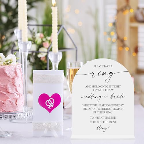 Wedding Ring Game Sign Put a Ring on it Game Wedding Bridal Shower Party games Sign Engagement Table Desk Decoration - color: take a ring
