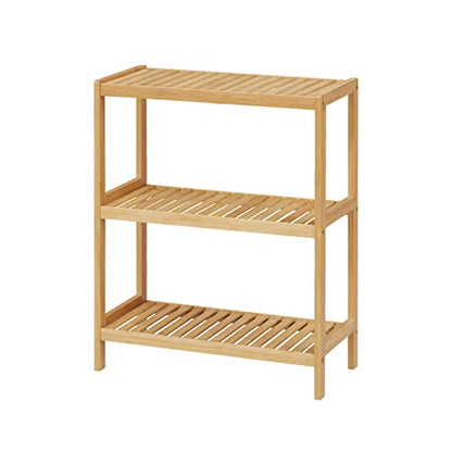 Bamboo Bathroom Shelf, Stand Utility Storage Shelf Multifunctional Bathroom Kitchen Living Room Holder Plant Flower Stand (3-Tier) - size: 3-Tier-1