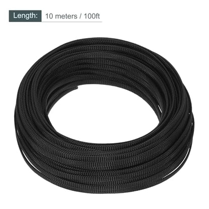 uxcell Expandable Sleeving, 1/4-inch 100ft Cable Sleeve, Black - color: Black, size: 1/4" x 100 Ft
