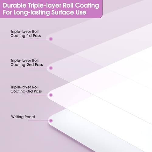 MaxGear 14" x 11" Double-Sided Dry Erase Whiteboard for Wall, Purple Frame | Hanging Mini White Board, Includes 3 Dry Erase Markers 3 magnets Double Sided Tapes, Portable for Planning, Home, Office - color: Purple, size: 14"W x 11"H