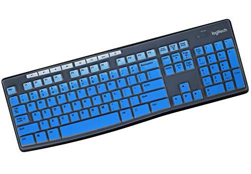 Keyboard Cover for Logitech MK370 MK295 MK270 K270 Keyboard, Logitech MK370 MK270 K270 Keyboard Skin Protector - Gradual Blue - color: Gradual Blue