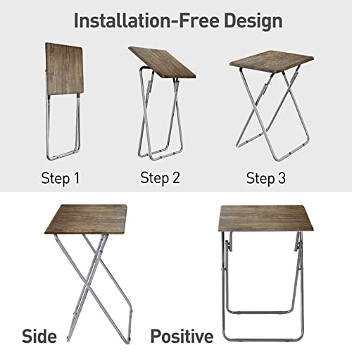 Garden 4 you TV Tray Table TV Dinner Tray with Sturdy MDF Set of 2,Eating Trays for Living Room with No Assembly Required,Small Folding Side Table 15 x 18.9 x 26in (3D,2PCS) - color: 3d, size: 2pcs