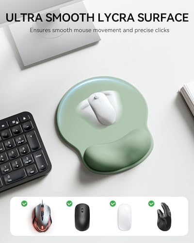 Mouse Pad with Wrist Rest, Ergonomic Mouse Pads for Desk, Office Non-Slip Mousepad with Gel Wrist Support(Sage Green, 10.6''L x 9''W) - color: Sage Green