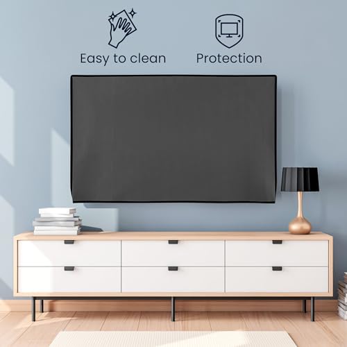 kwmobile Indoor 40" TV Cover – Television Dust Cover Screen Protector – TV Screen Dust Protection – Synthetic Fabric Dark Grey - color: dark grey, size: 40" TV