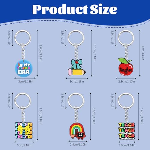 Keychains Bulk,Funny Key Chain for Prizes Incentives Holiday Gifts Birthday Party Favors - color: 30pcs Teacher Keychains