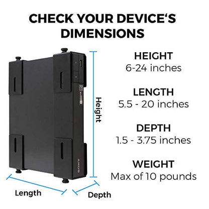 HumanCentric Adjustable Device Wall Mount, Cable Box and Modem Bracket, Adjustable Wall Adapter for Small and Wide or Narrow Devices Like Cable Boxes, Modems, DVD Players on The Wall Behind TV - size: Medium & Large