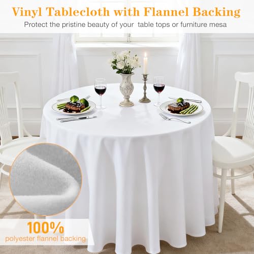 Table Pad Protector with Flannel Backing Cut to Fit Waterproof Heat Resistant Heavy-Duty Reusable Table Cloth 60" Round Vinyl Table Padding Under Tablecloth - size: 60" (Round)