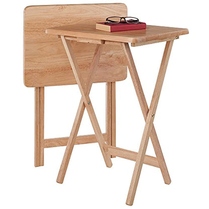 Winsome Alex Set of 2 Foldable Snack Tables, Easy to Store Small Portable Fold Up Table Set for Kitchen, Living Room TV Dining, Crafts, Puzzles, Work From Home - size: 2 - Tables