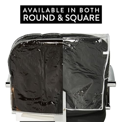 Betty Dain Salon Chair Cover, Protects Spa/Salon Chair Upholstery from Stains, Chemicals, Moisture, and Wear, Square, One Size Fits Most, Durable Vinyl, Black - size: 1 Pack, style: Square
