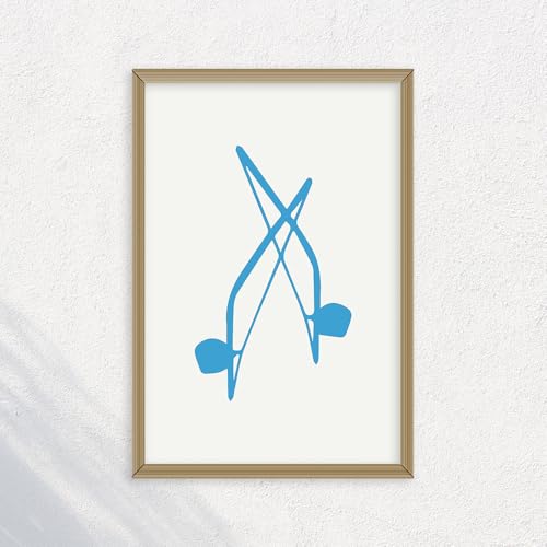 (unframed) Wall Art Print Of Berimbau, Capoeira, Brail, Instrument, Marcial Arts 2 - Eco-friendly Poster, Custom Decor For Home, Office, Bedroom, Bath Room, Living Room, (14x11 IN) - 102237BE - color: AZURE BLUE, size: 11x14 Inch