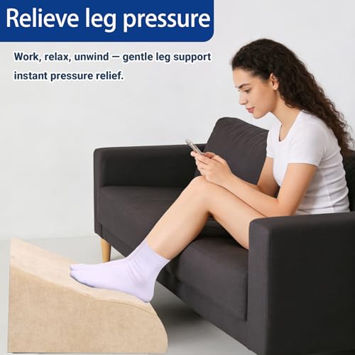 Foot Rest for Under Desk at Work, Ergonomic Under Desk Footrest with Washable Cover for Office, Home & Gaming Leg Elevation Pillow Beige - color: E-beige