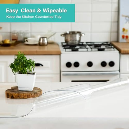 Set of 2 Clear Table Pad Cover Protector 12x24 Inch Vinyl Plastic Desk Mat 1.5mm Thick Non-Slip Transparent Table Cover on Top of Office Writing Desk Dresser End Dining Table Heat Resistant - color: New Clear 1.5mm, size: 12 X 24 Inches-2PCS