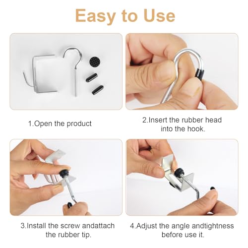 8PCS Desk Hook, Under Desk Handbag Hanger Purse Hook Holder for Table, Backpack Hanger Purse Holder for Desk Adjustable Can Hook Bags, Headphone Holder, Umbrellas, Cups and Keys