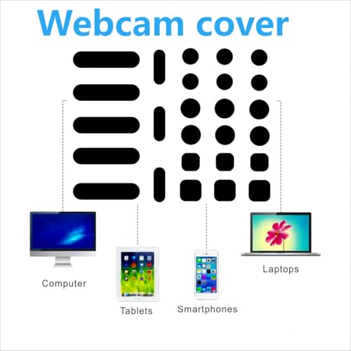 Universal Webcam Privacy Protector - Privacy Protection Accessory, Residue-Free Adhesion, Secure Screen Closure - dot, Square and Strip Patterns, 26 Pieces - Black - color: Black30