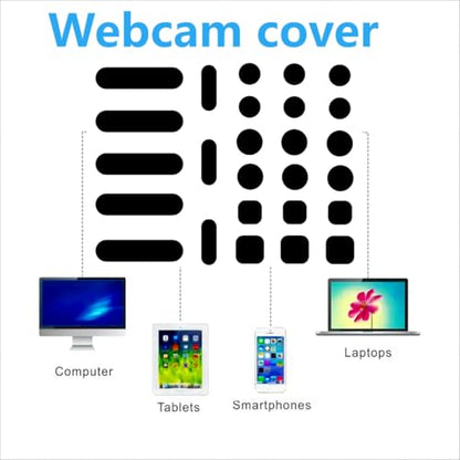 Universal Webcam Privacy Protector - Privacy Protection Accessory, Residue-Free Adhesion, Secure Screen Closure - dot, Square and Strip Patterns, 26 Pieces - Black - color: Black30