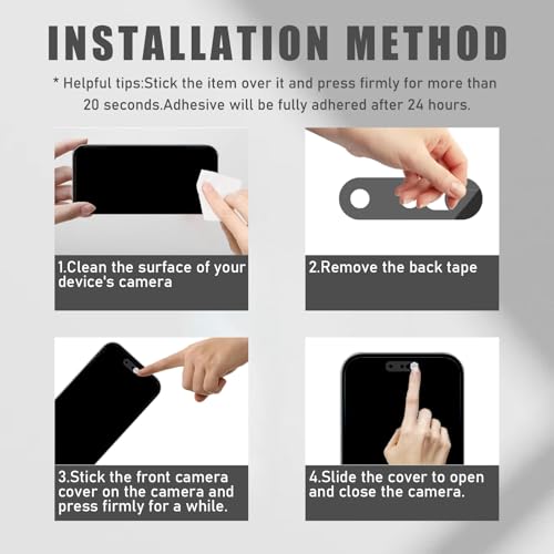 Front Camera Cover Compatible for iPhone 16/16Plus/16Pro/16Pro Max/15/15 Plus/15 Pro/15 Pro Max/14 Pro/14 Pro Max,Webcam Cover Protect Privacy and Security,Not Affect Face ID,Silver-Updated Version - color: Silver