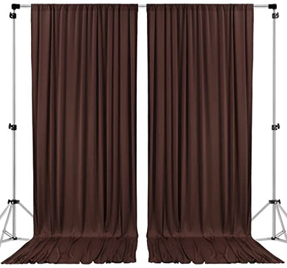 AK TRADING CO. 10 feet x 8 feet IFR Polyester Backdrop Drapes Curtains Panels with Rod Pockets - Wedding Ceremony Party Home Window Decorations - Brown - color: Brown