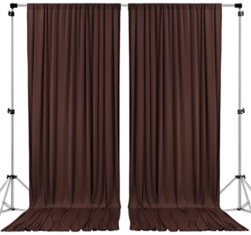 AK TRADING CO. 10 feet x 8 feet IFR Polyester Backdrop Drapes Curtains Panels with Rod Pockets - Wedding Ceremony Party Home Window Decorations - Brown - color: Brown
