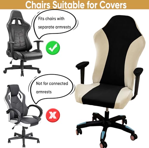 Lavish Cover Velvet Stretchable Gaming Chair Cover, Washable, Anti-Scratch Slipcover with Armrest Protection, Cat Scratch Proof for Office and Computer Chairs(No Chair, Black) - color: Black