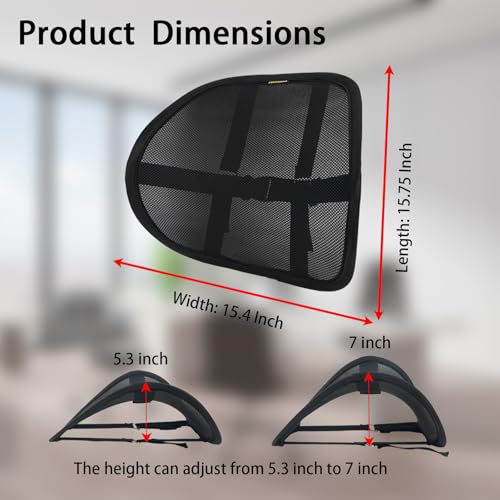 Lumbar Support Back Support for Office Chair 2 Pack Lumbar Support Pillow for Car Chair Back Support with Double Layer Breathable Mesh & Adjustable Straps