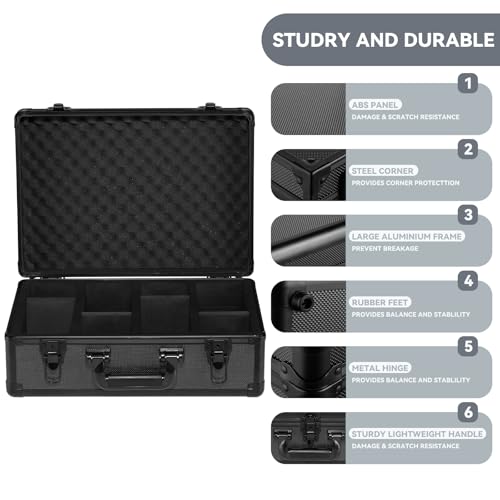 novelinks Trading Card Storage Box for 3" x 4" 35pt Rigid Cards, Toploader Organizer Case, Trading & Sports Cards, Graded & Rating Card Holder Box, with 2 DIY Partitions (4 Card Slots) - size: 4 Card Slots
