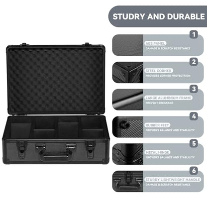 novelinks Trading Card Storage Box for 3" x 4" 35pt Rigid Cards, Toploader Organizer Case, Trading & Sports Cards, Graded & Rating Card Holder Box, with 2 DIY Partitions (4 Card Slots) - size: 4 Card Slots