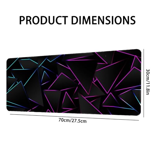 Modern Geometric Mouse Pad 27.5x11.8 Inth with Vibrant Linesh and Geometric Design, Multi-Functional Desk Mat for Office and Gaming