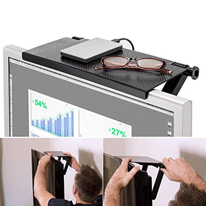 Generic TV Top Shelf Mount Adjustable Computer Rack Screen Top Multifunctional Monitor Organizer Space Saving for Wi-Fi Router Cable Box Remote Controls Storage