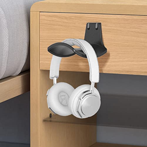 2-Pack Never Fall Headphone Hooks Hanger Wall Mount, Headset Holder Stand for Universal Gaming Headset Airpods Max Sony Bose Beats, Strong Adhesive by Screws - color: Black L(2 Pack)