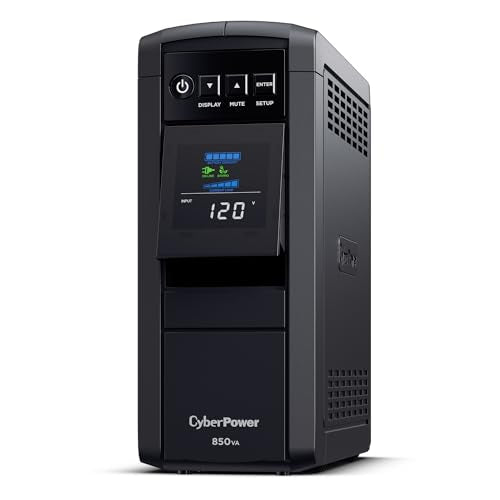CyberPower CP850PFCLCD PFC Sinewave UPS Battery Backup and Surge Protector, 850VA/510W, 10 Outlets, AVR, Mini-Tower, UL Certified - size: 850VA, style: Mini-Tower